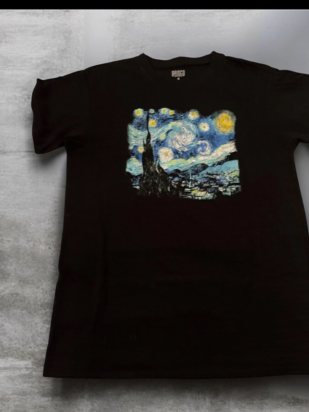 Black 'Starry Night' Art Print Tee by